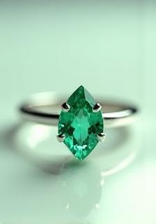 Minimalistischer Smaragd-Solitärring